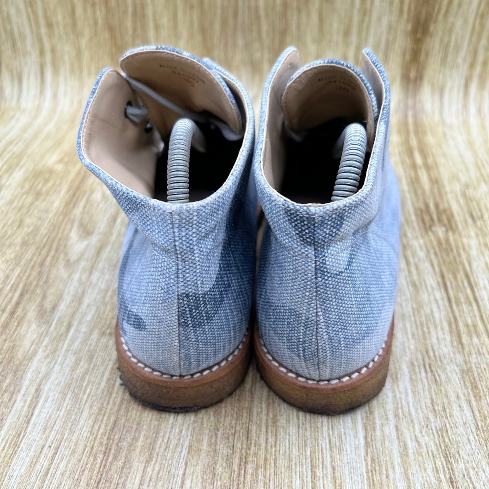 Stella McCartney Camo Canvas Desert Boots Women's Size 6 Blue Shoes 341092 - Picture 4 of 10